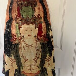 Cultural Print Midi Skirt in Earthy Tones